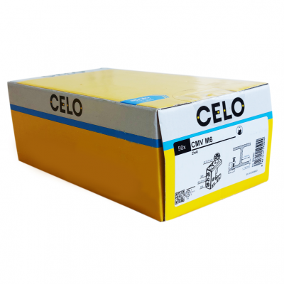 Uchwyt CMV do belek z gwintami M6 i otworami 6,3mm grubośc belki <16 opk=50szt. 96CMV CELO (96CMV)